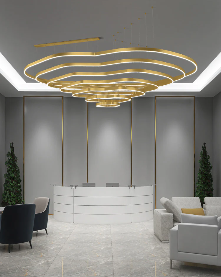 WOMO Oversized Tiered led Ring Chandelier-WM2599 - Image 5
