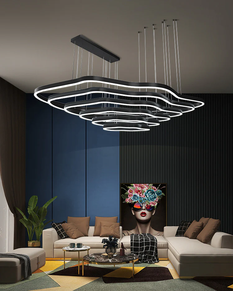 WOMO Oversized Tiered led Ring Chandelier-WM2599 - Image 6