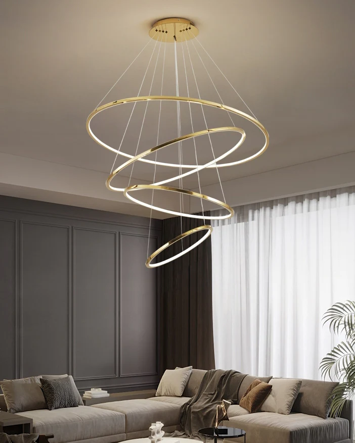 WOMO Large Tiered Ring Foyer Chandelier-WM2654 - Image 11