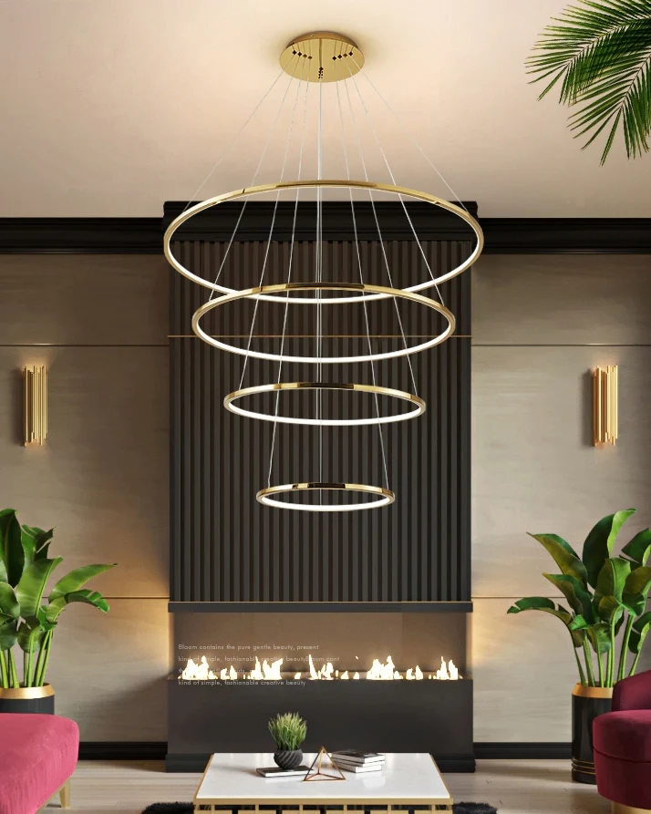 WOMO Large Tiered Ring Foyer Chandelier-WM2654 - Image 13