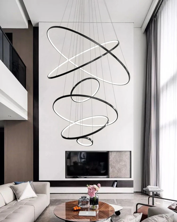 WOMO Large Tiered Ring Foyer Chandelier-WM2654 - Image 2