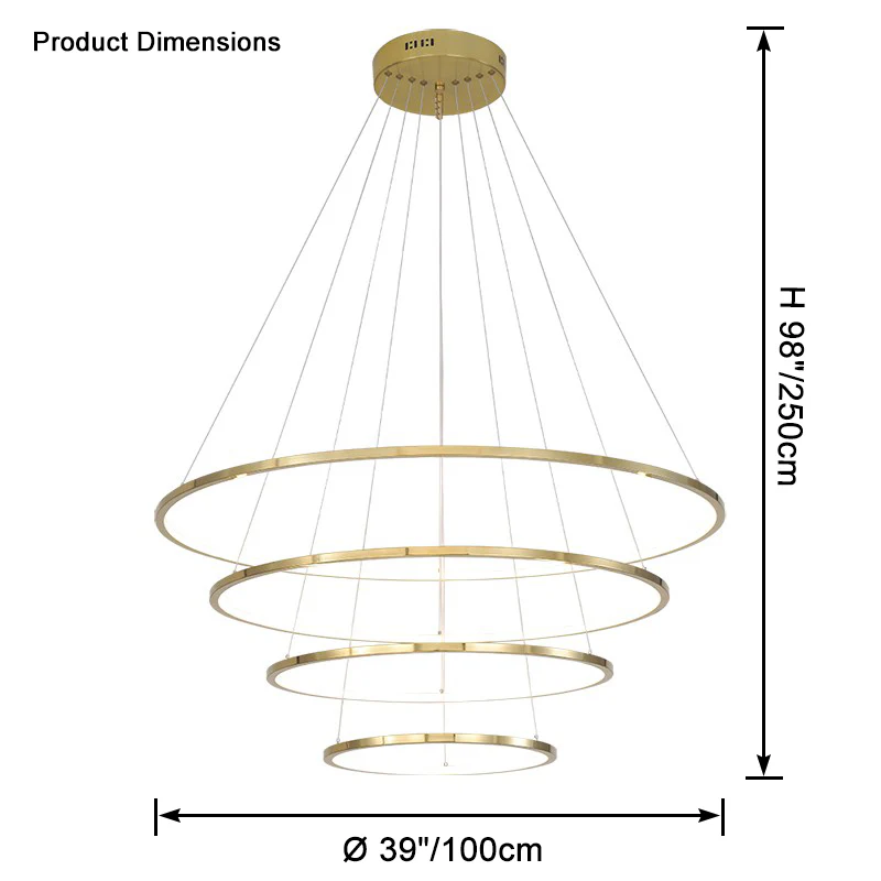 WOMO Large Tiered Ring Foyer Chandelier-WM2654 - Image 29