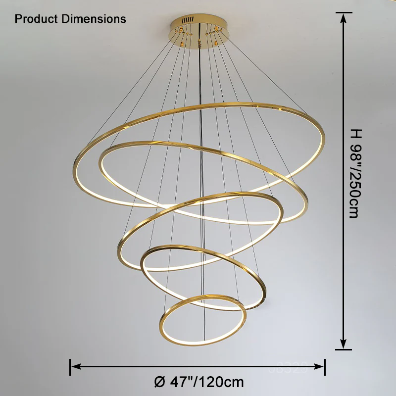 WOMO Large Tiered Ring Foyer Chandelier-WM2654 - Image 31