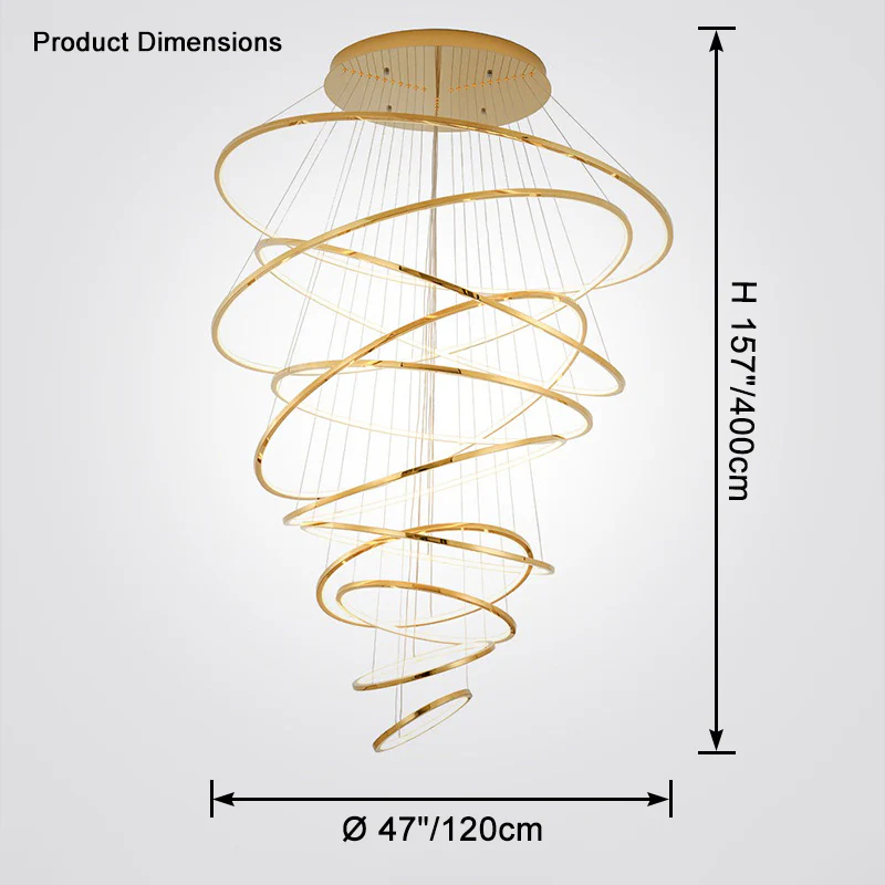 WOMO Large Tiered Ring Foyer Chandelier-WM2654 - Image 37