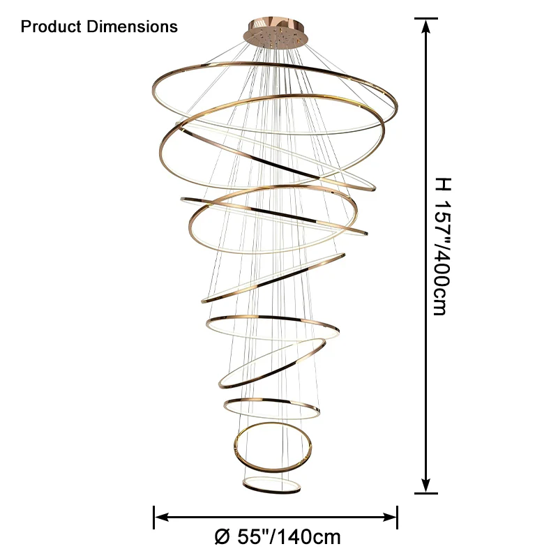 WOMO Large Tiered Ring Foyer Chandelier-WM2654 - Image 39