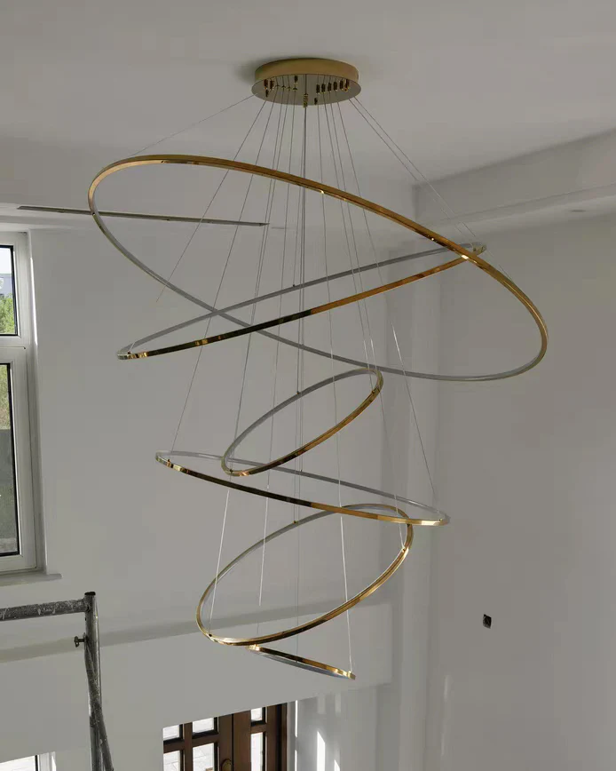 WOMO Large Tiered Ring Foyer Chandelier-WM2654 - Image 5
