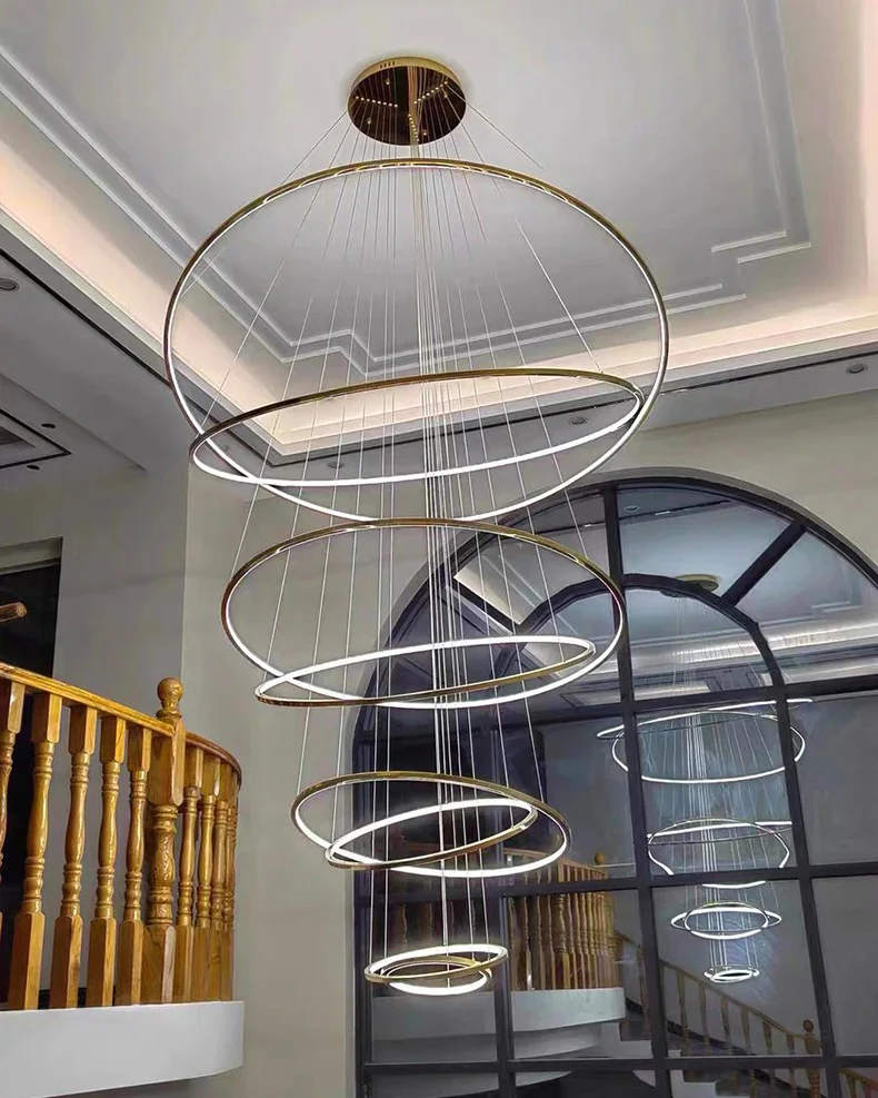 WOMO Large Tiered Ring Foyer Chandelier-WM2654 - Image 6