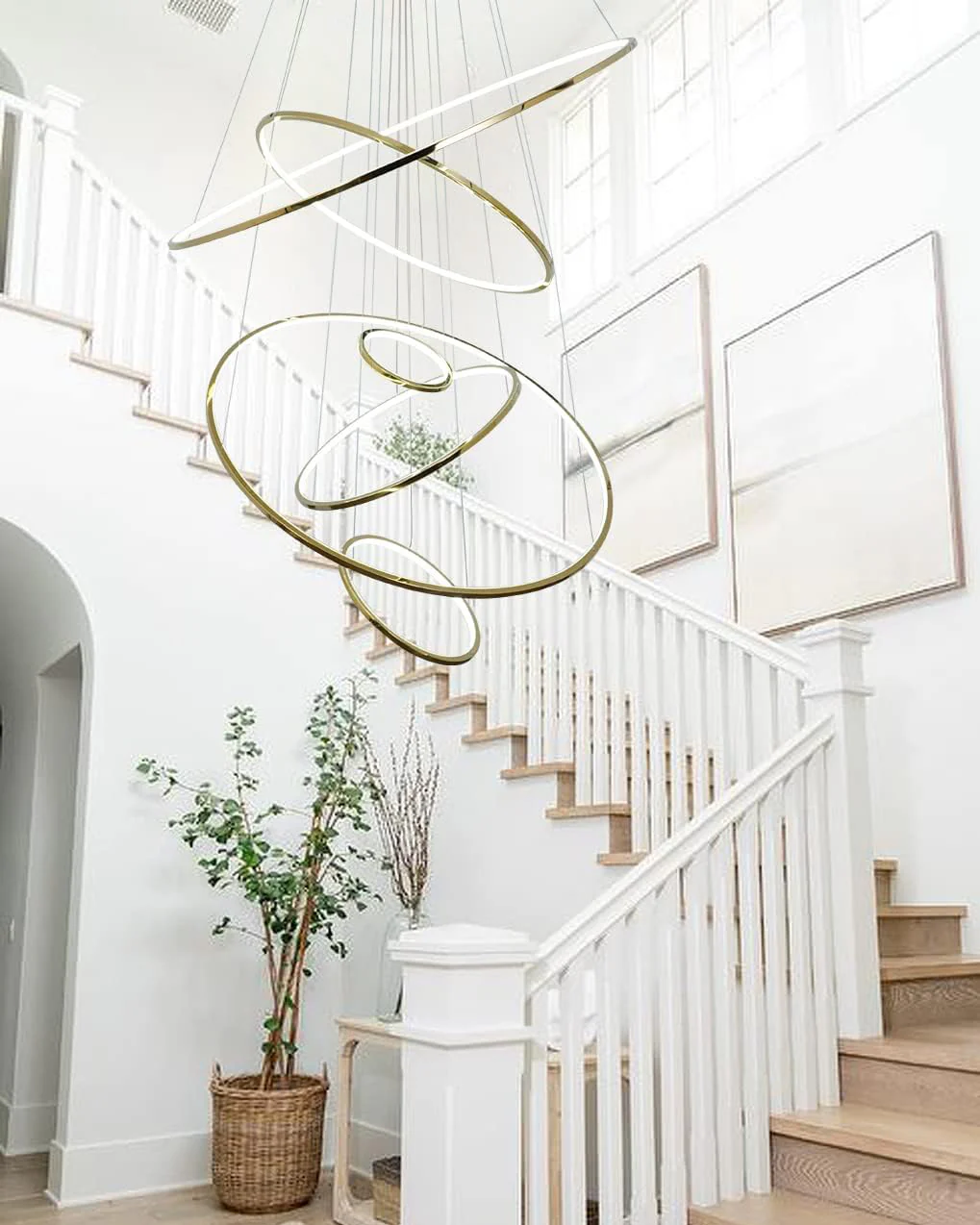 WOMO Large Tiered Ring Foyer Chandelier-WM2654 - Image 7