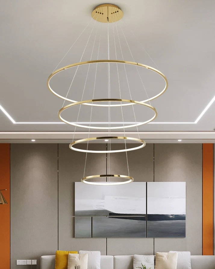 WOMO Large Tiered Ring Foyer Chandelier-WM2654 - Image 8