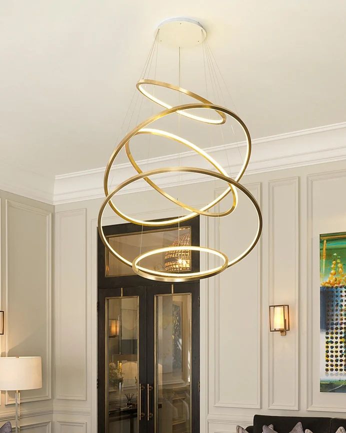 WOMO Large Tiered Ring Foyer Chandelier-WM2654 - Image 9
