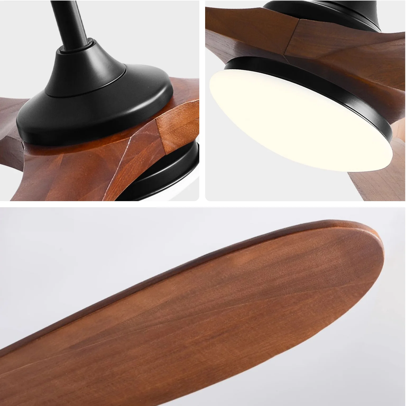 WOMO Large Wood Ceiling Fan with Light - WM5161 - Image 12