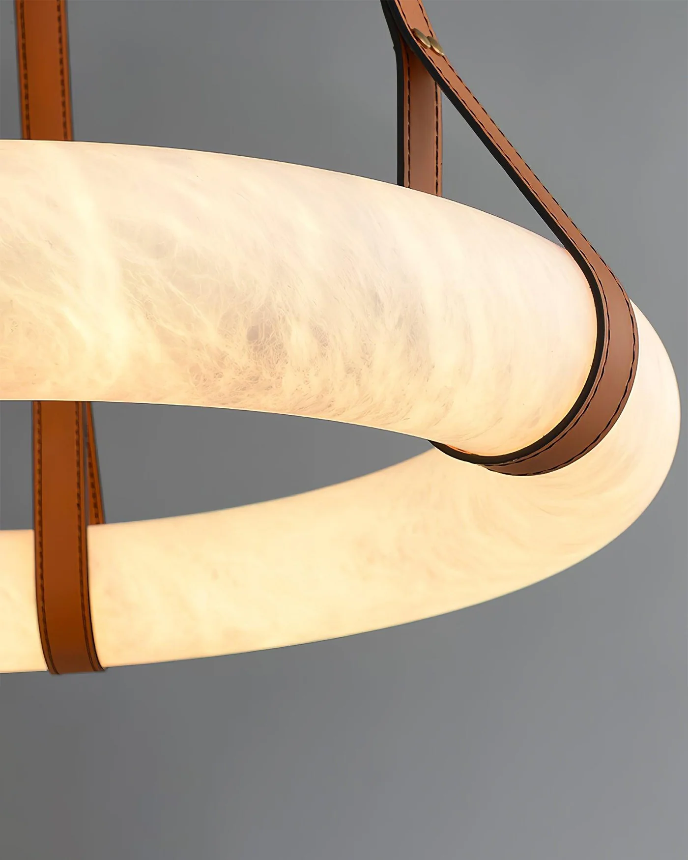 WOMO Alabaster Circular Leather Chandelier-WM2875 - Image 15