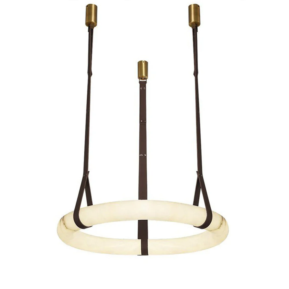 WOMO Alabaster Circular Leather Chandelier-WM2875 - Image 18