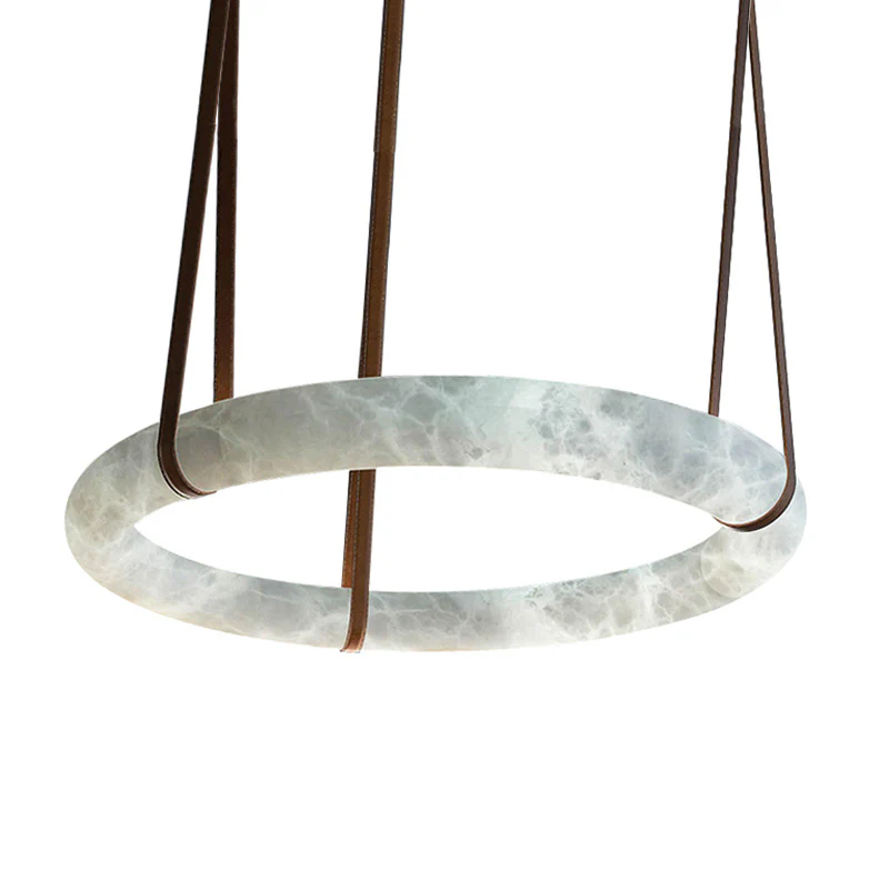WOMO Alabaster Circular Leather Chandelier-WM2875 - Image 20