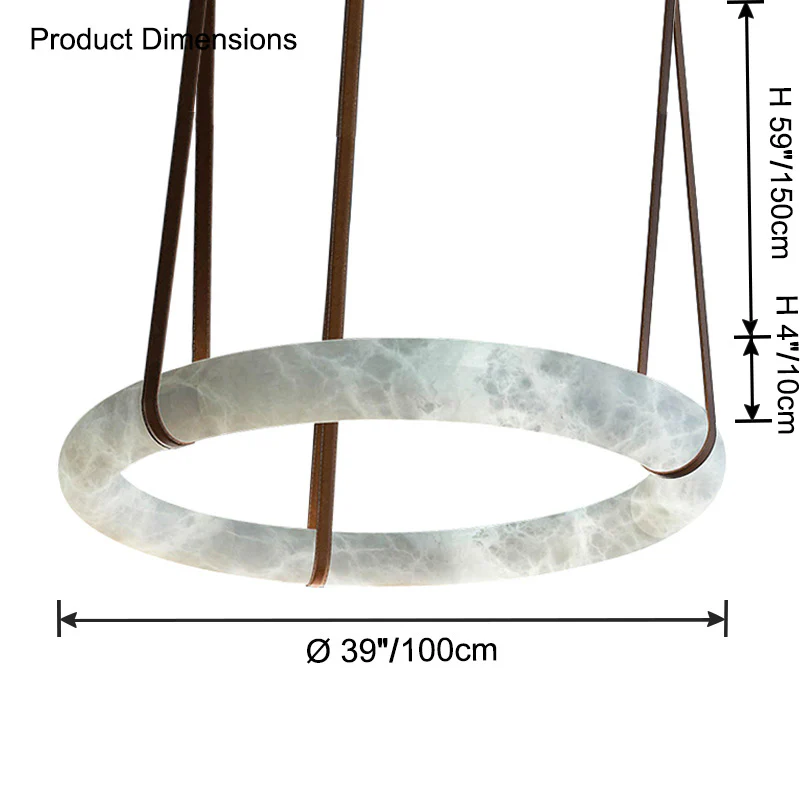 WOMO Alabaster Circular Leather Chandelier-WM2875 - Image 21