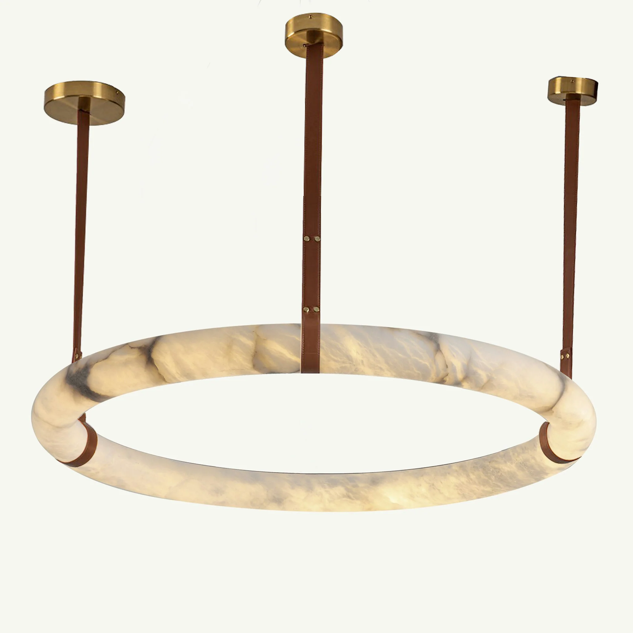 WOMO Alabaster Circular Leather Chandelier-WM2875 - Image 22