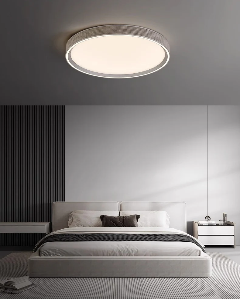 WOMO Leather Round Flat Ceiling Light-WM1225 - Image 3