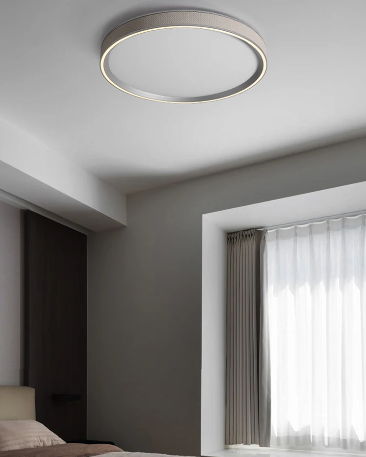 WOMO Leather Round Flat Ceiling Light-WM1225 - Image 4