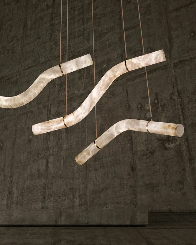 WOMO Liberty Curved Alabaster Pendant Light-WM2890 - Image 2