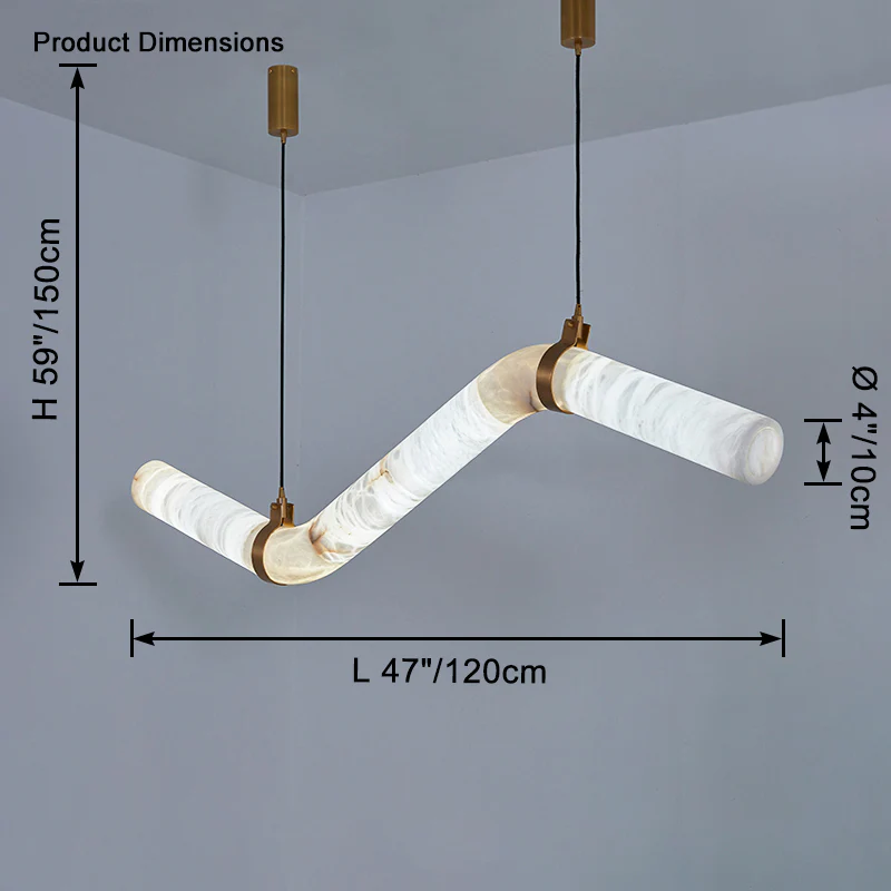 WOMO Liberty Curved Alabaster Pendant Light-WM2890 - Image 5