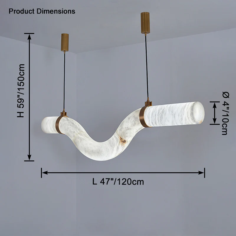 WOMO Liberty Curved Alabaster Pendant Light-WM2891 - Image 11