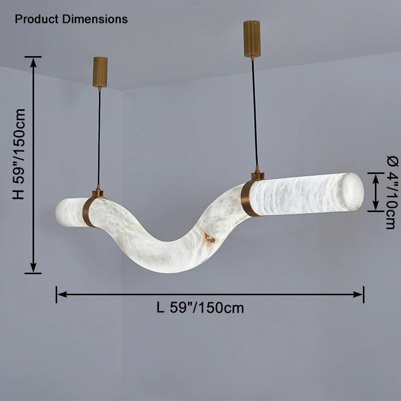 WOMO Liberty Curved Alabaster Pendant Light-WM2891 - Image 13
