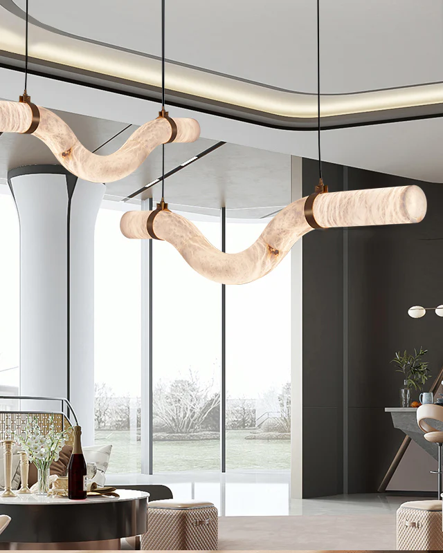 WOMO Liberty Curved Alabaster Pendant Light-WM2891 - Image 5