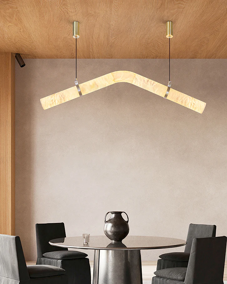 WOMO Pipe Linear Alabaster Pendant Light-WM2889 - Image 2