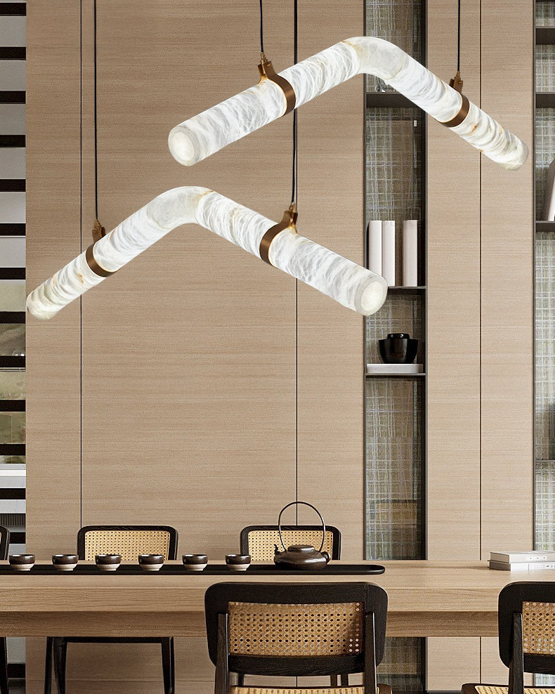 WOMO Pipe Linear Alabaster Pendant Light-WM2889 - Image 3
