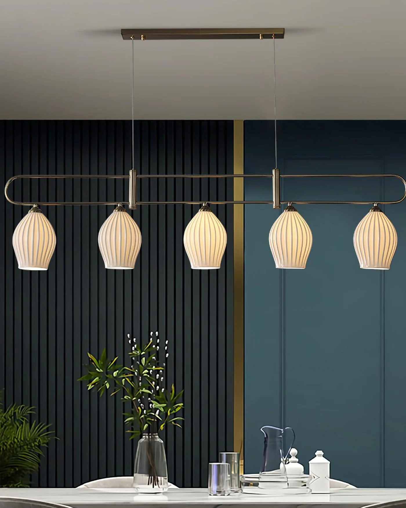 WOMO Ceramic Bud Linear Chandelier-WM2121b - Image 4