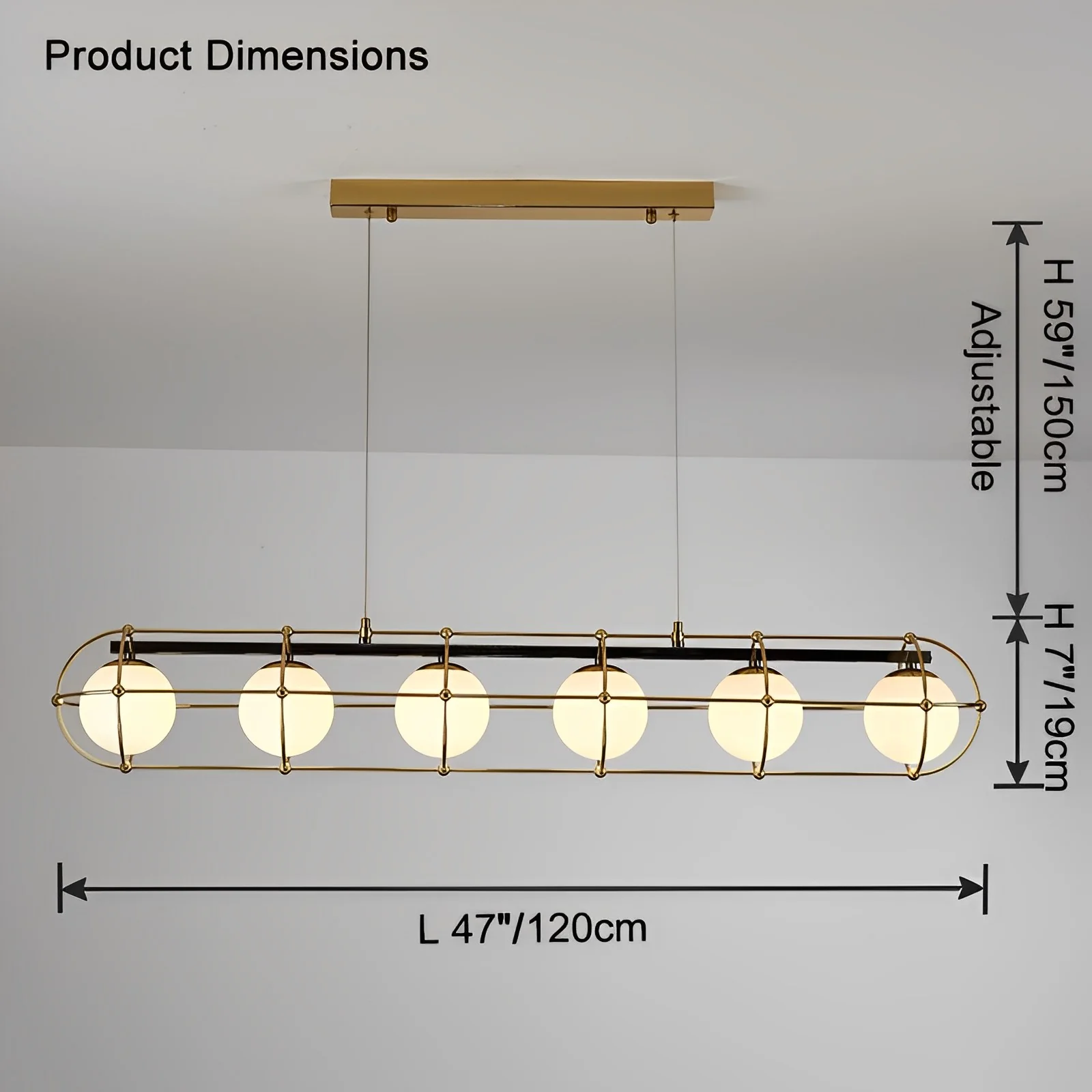 WOMO Glass Ball Linear Chandelier-WM2792 - Image 7