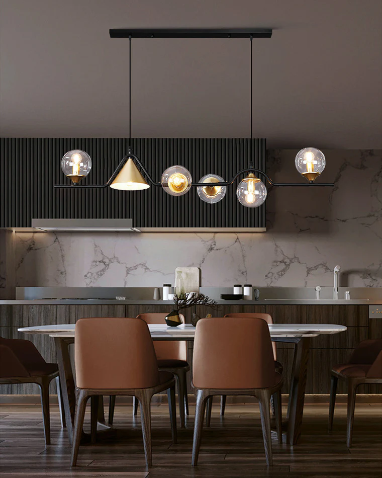 WOMO Linear Glass Globe Chandelier-WM2257 - Image 2
