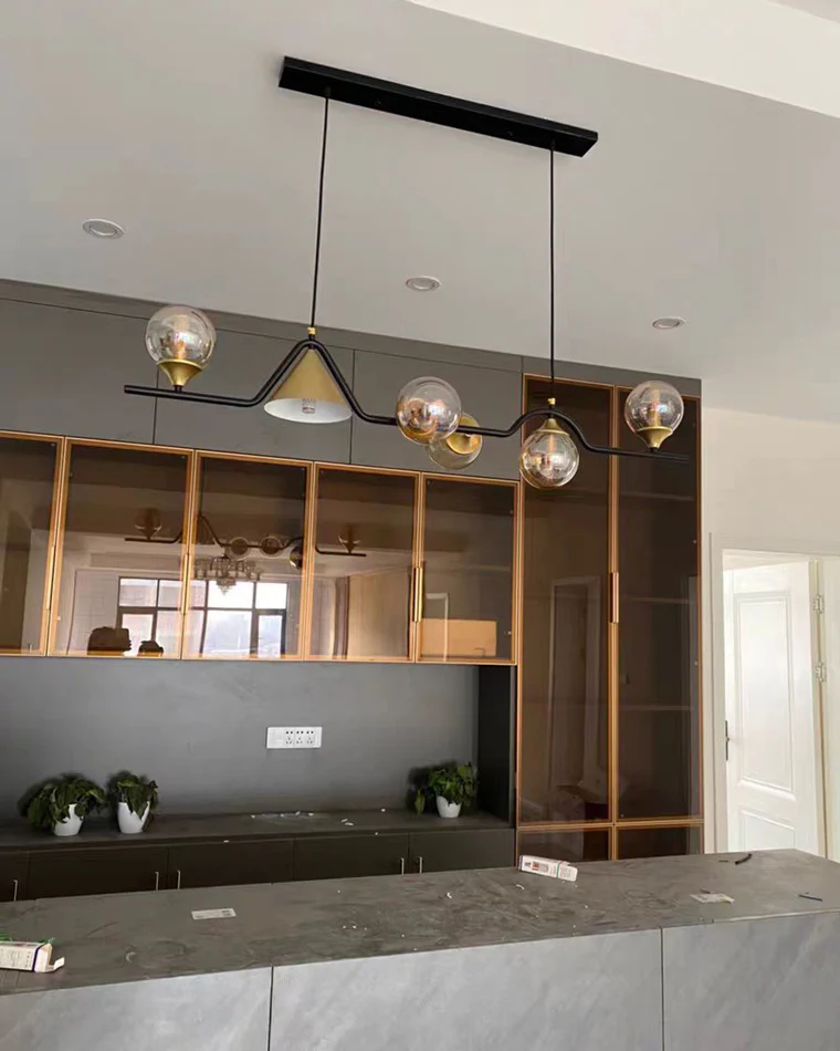 WOMO Linear Glass Globe Chandelier-WM2257 - Image 31