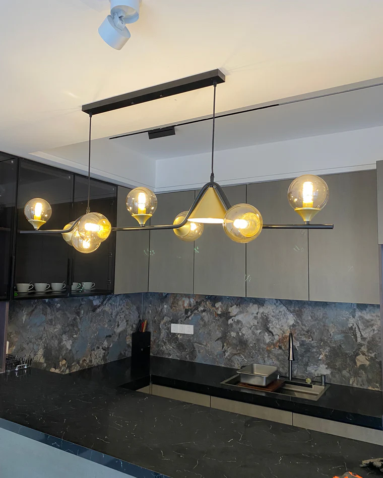 WOMO Linear Glass Globe Chandelier-WM2257 - Image 35