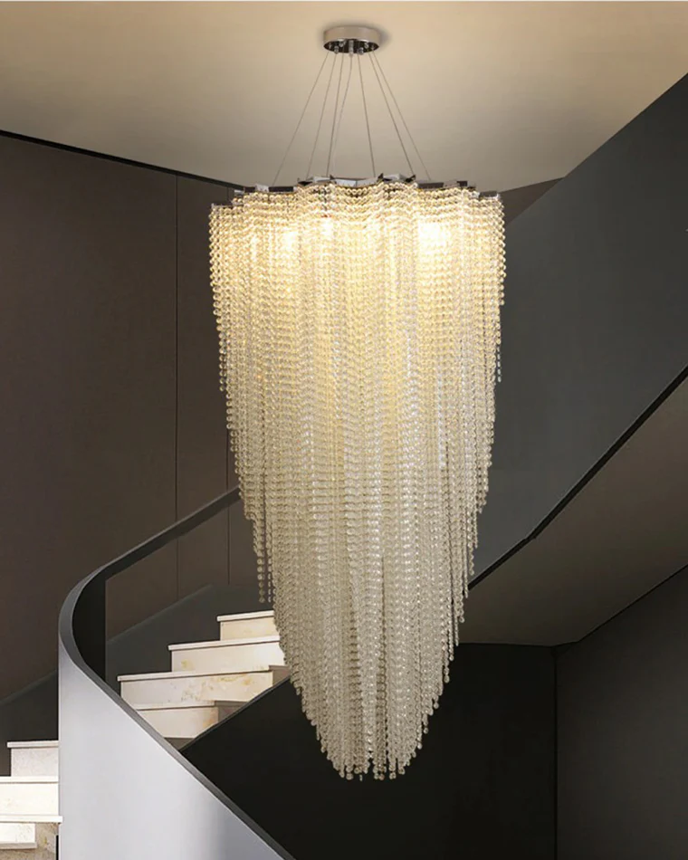 WOMO Cascading Crystal Foyer Chandelier-WM2750 - Image 10