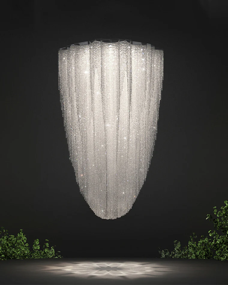 WOMO Cascading Crystal Foyer Chandelier-WM2750 - Image 16