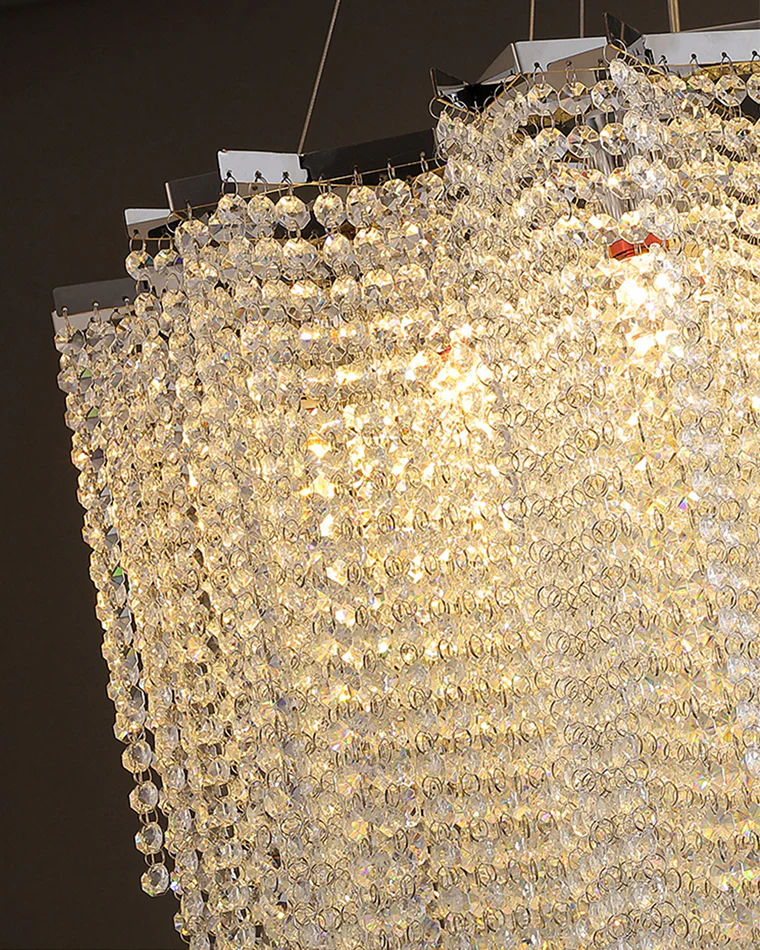 WOMO Cascading Crystal Foyer Chandelier-WM2750 - Image 19