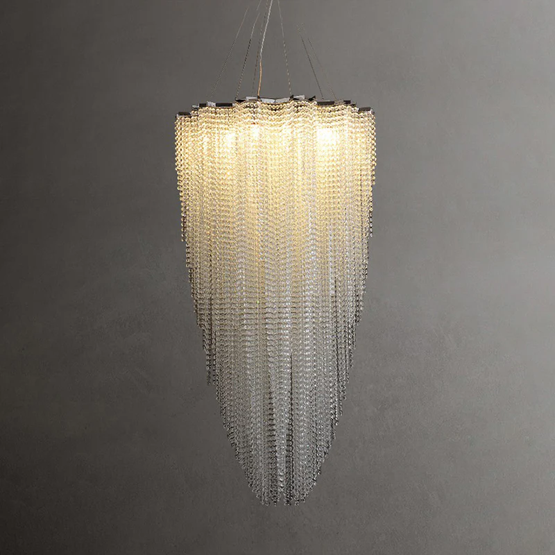 WOMO Cascading Crystal Foyer Chandelier-WM2750 - Image 22