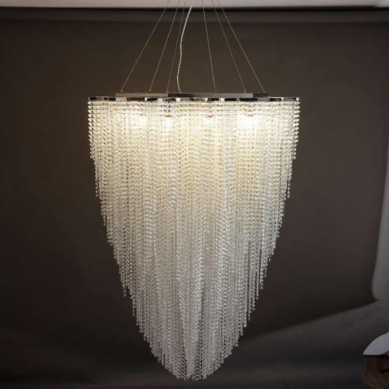 WOMO Cascading Crystal Foyer Chandelier-WM2750 - Image 23