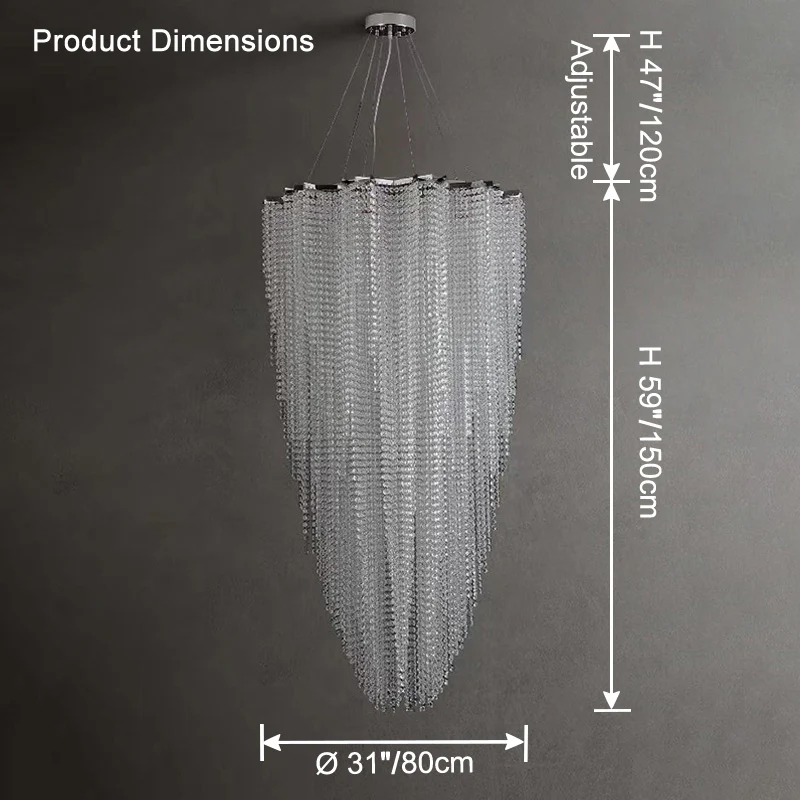 WOMO Cascading Crystal Foyer Chandelier-WM2750 - Image 24