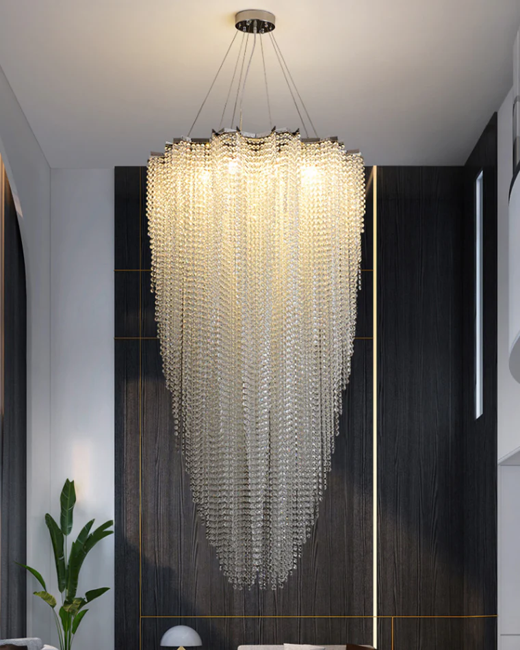 WOMO Cascading Crystal Foyer Chandelier-WM2750 - Image 3