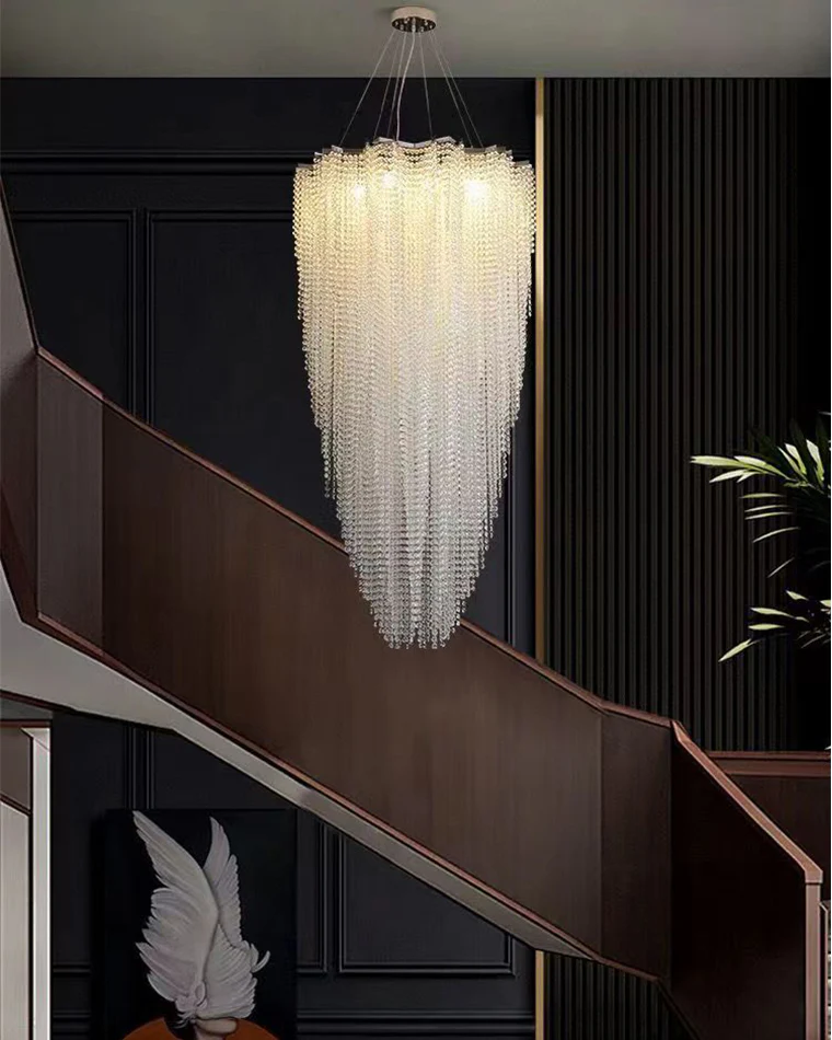 WOMO Cascading Crystal Foyer Chandelier-WM2750 - Image 6