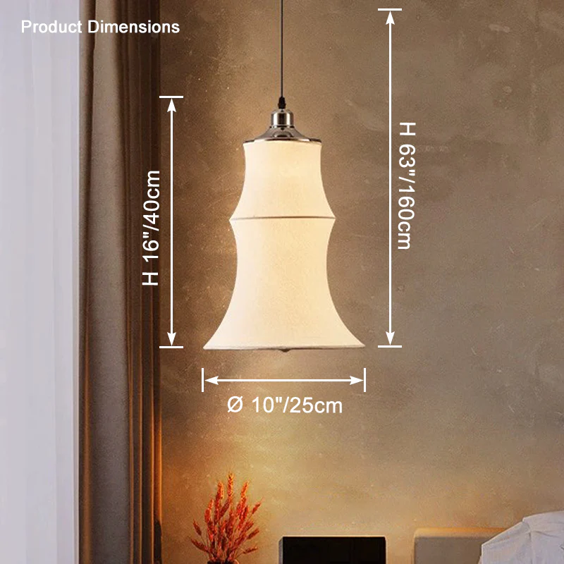 WOMO Long Lantern Silk Pendant Light-WM2600 - Image 16