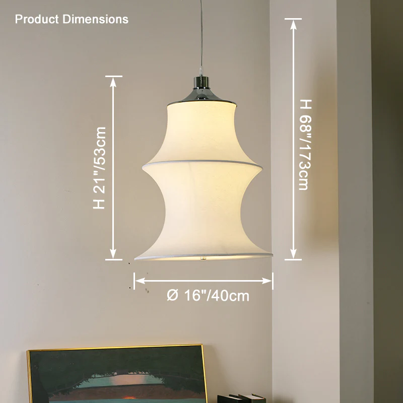 WOMO Long Lantern Silk Pendant Light-WM2600 - Image 18