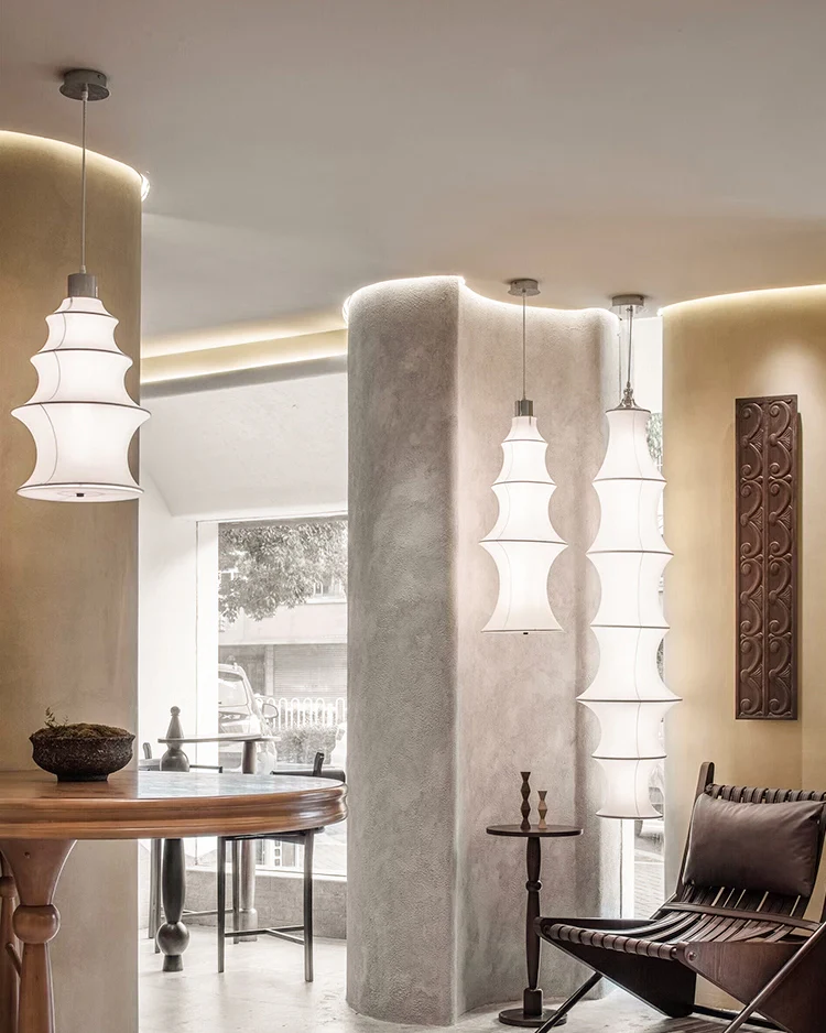 WOMO Long Lantern Silk Pendant Light-WM2600 - Image 8