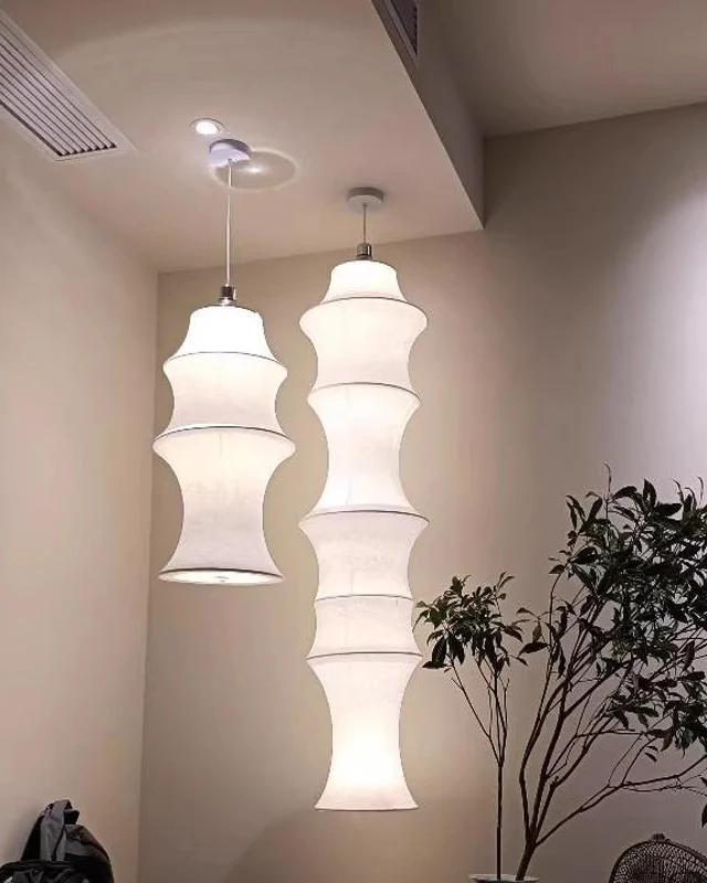 WOMO Long Lantern Silk Pendant Light-WM2600 - Image 9