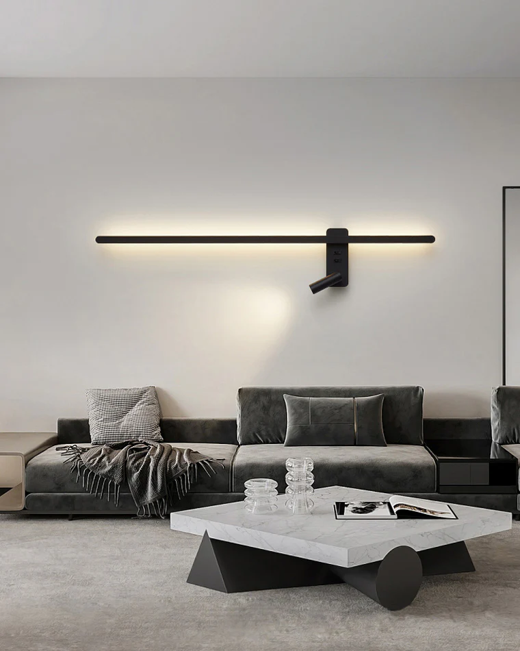 WOMO Switchable Long Linear Wall Sconce with Spotlight-WM6068 - Image 3