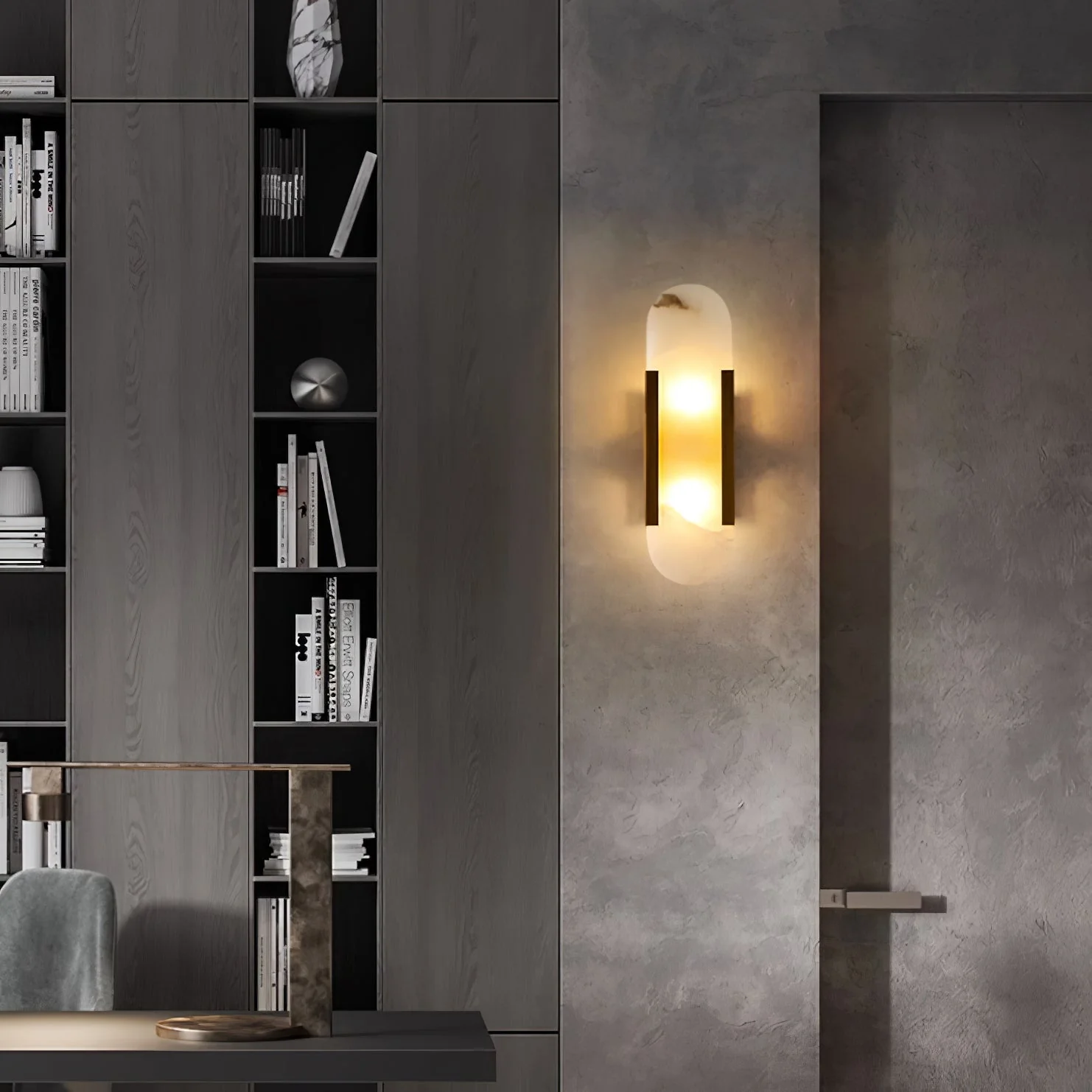 WOMO Oval Alabaster Wall Sconce-WM6107 - Image 12