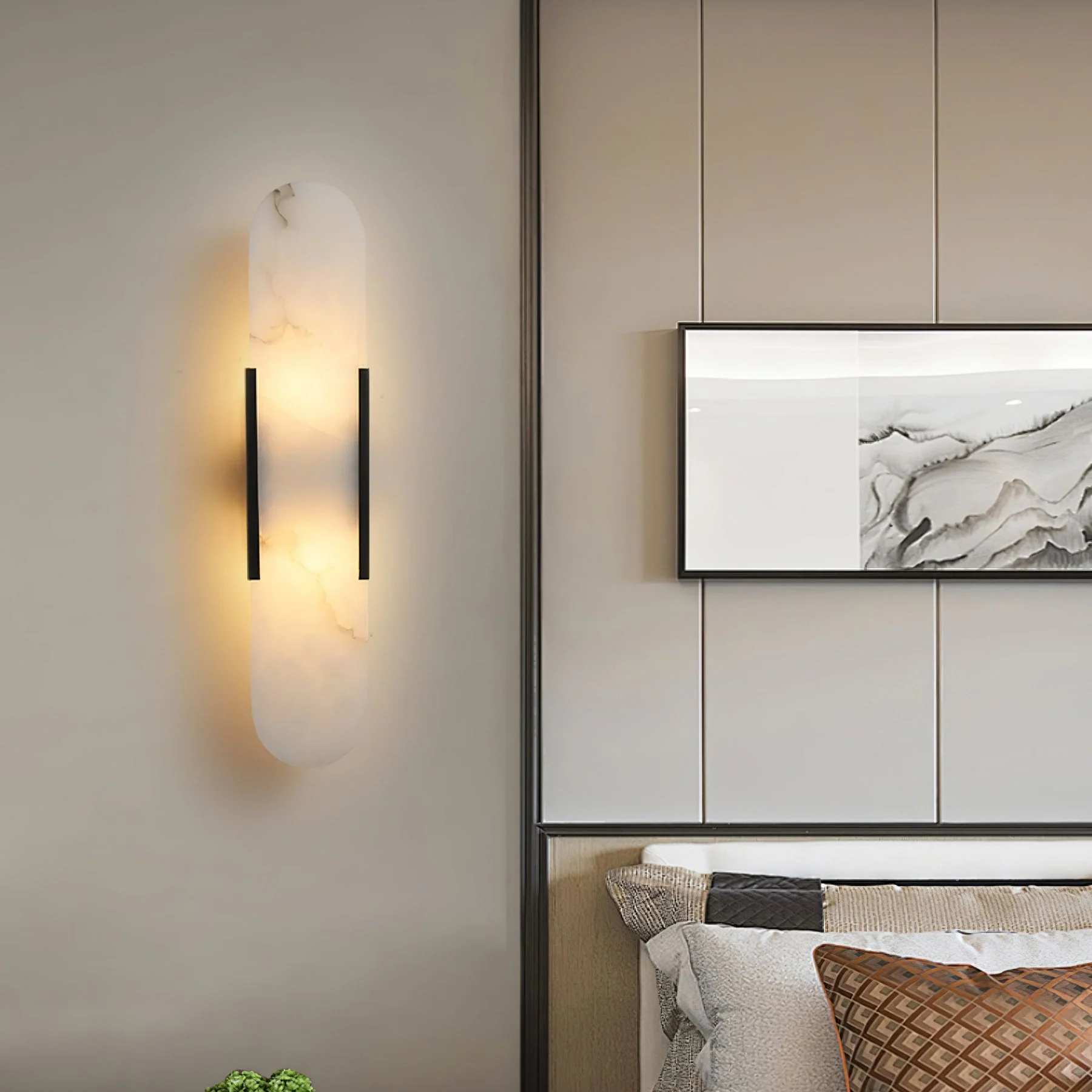 WOMO Oval Alabaster Wall Sconce-WM6107 - Image 13
