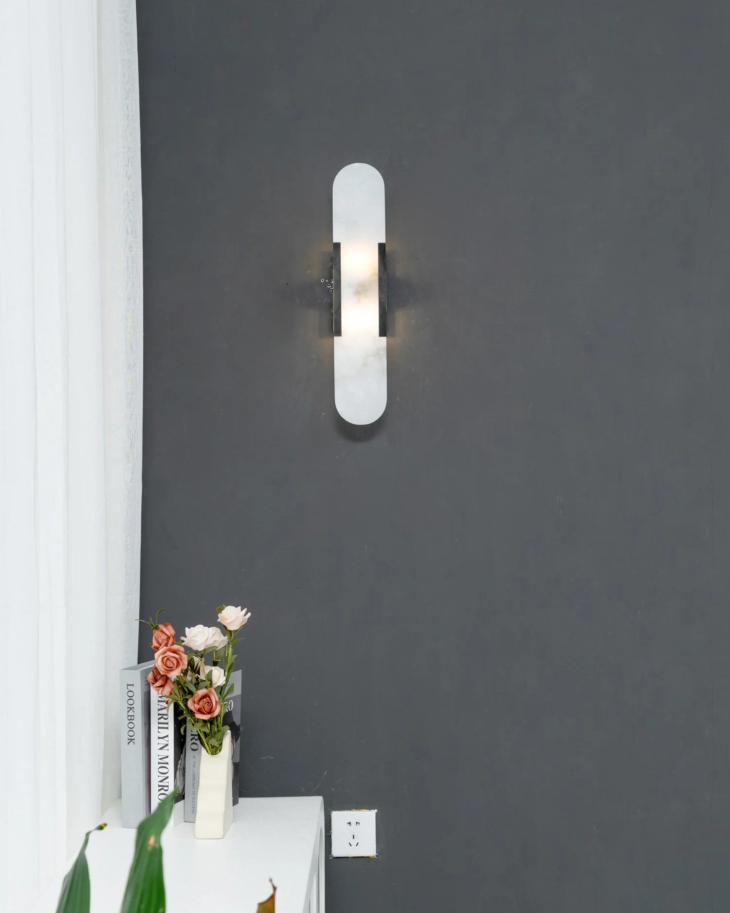 WOMO Oval Alabaster Wall Sconce-WM6107 - Image 22